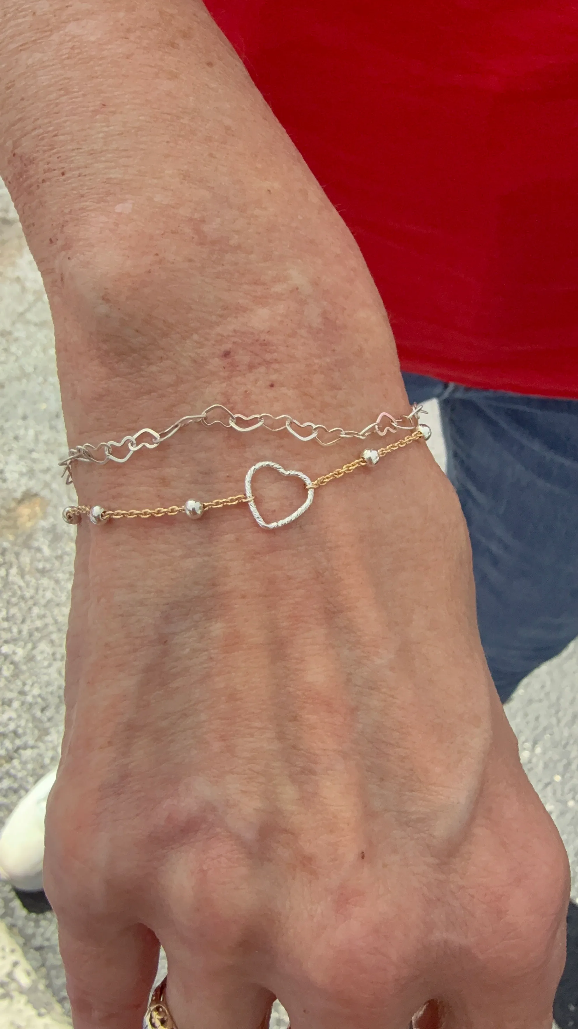 Big heart connector bracelet
