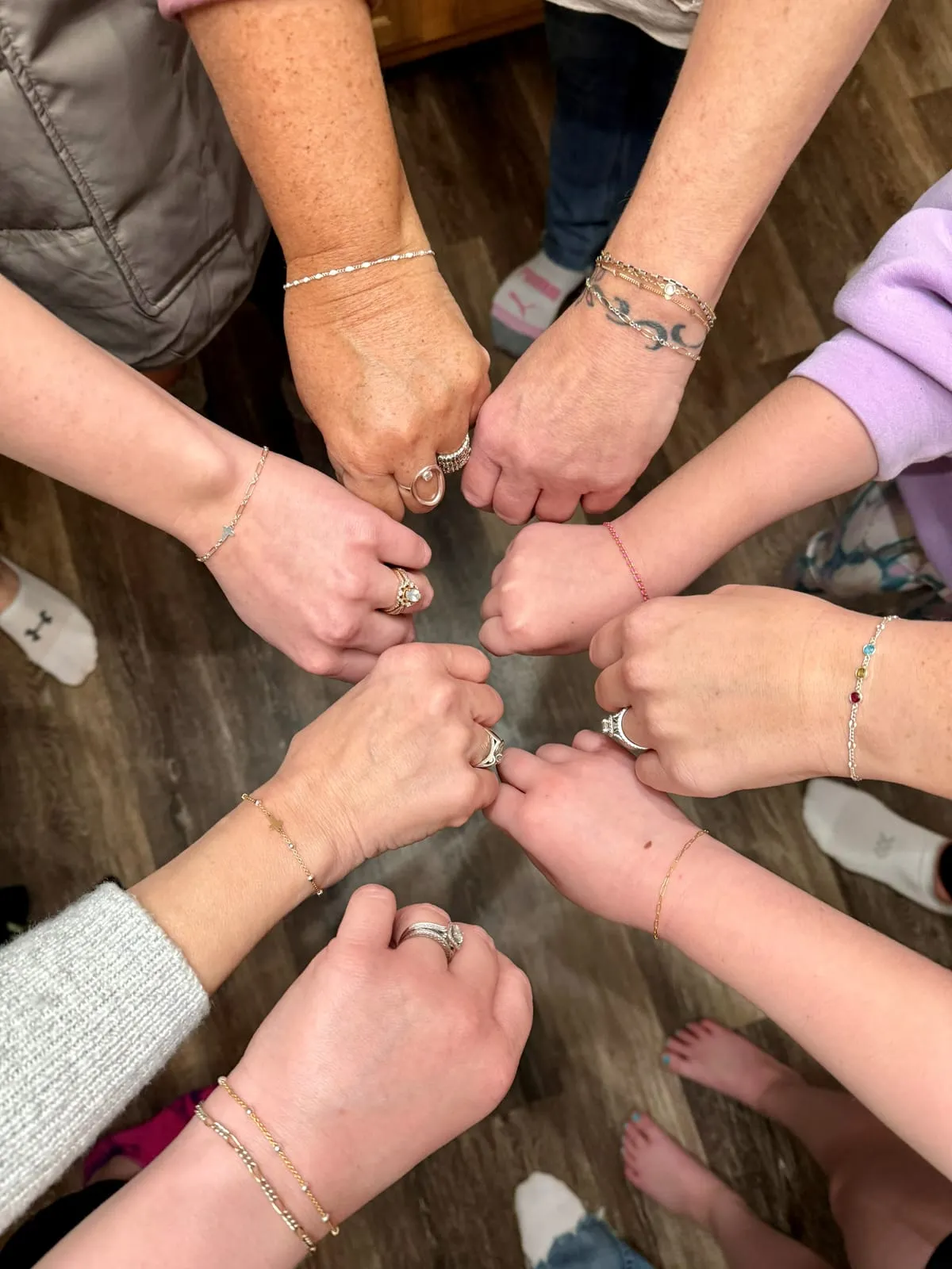 Group at a permanent jewelry party