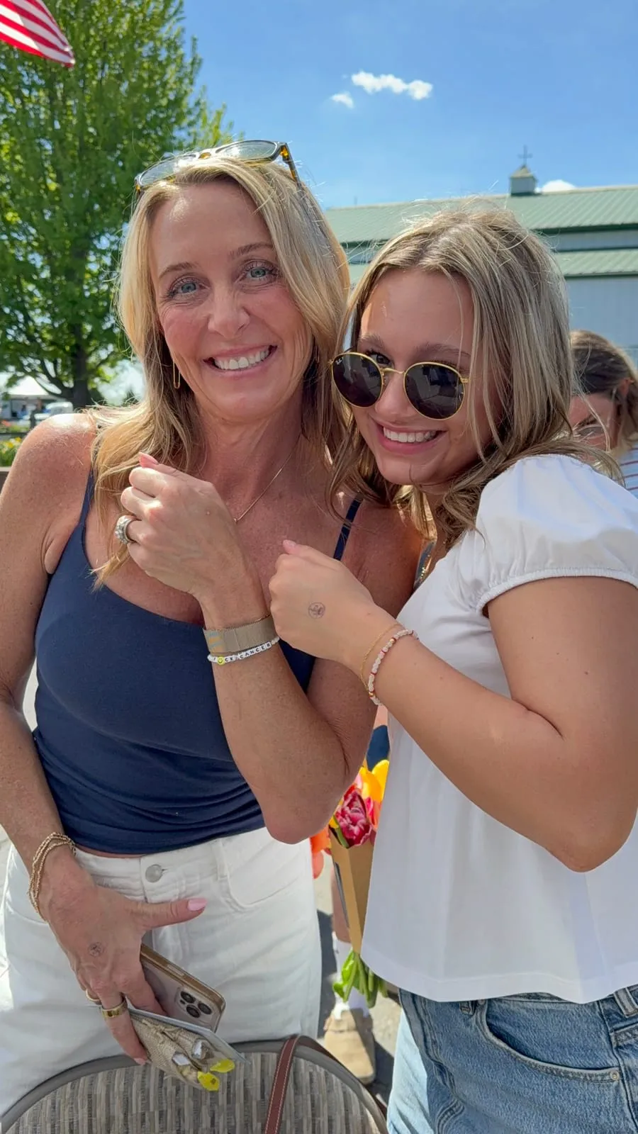 Mother and daughter with matching permanent jewelry