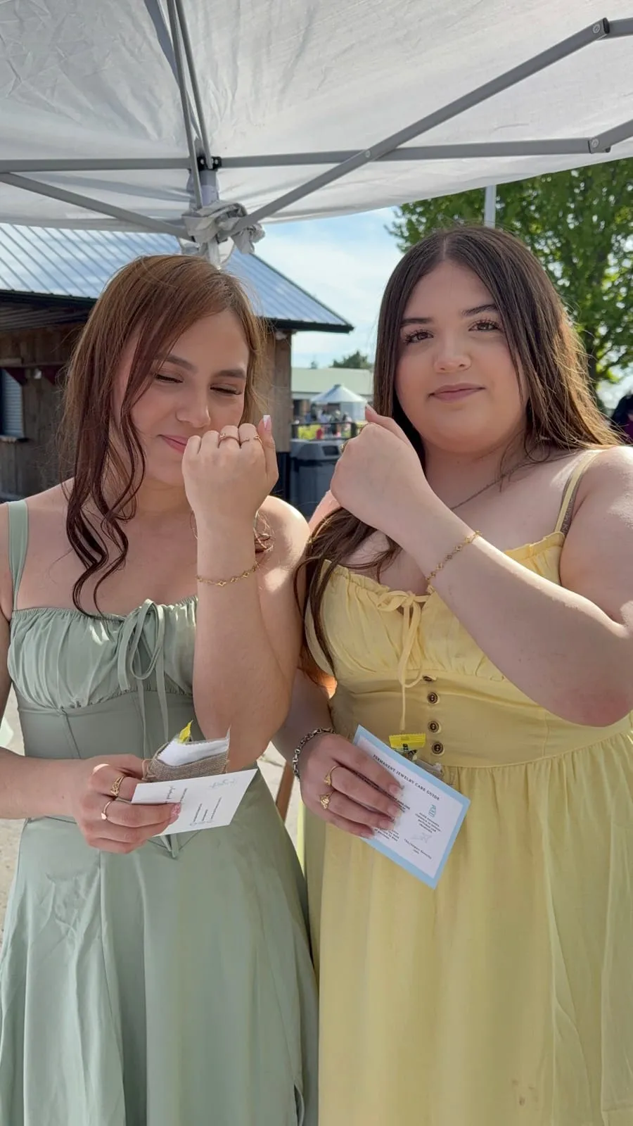 Friends with matching permanent jewelry