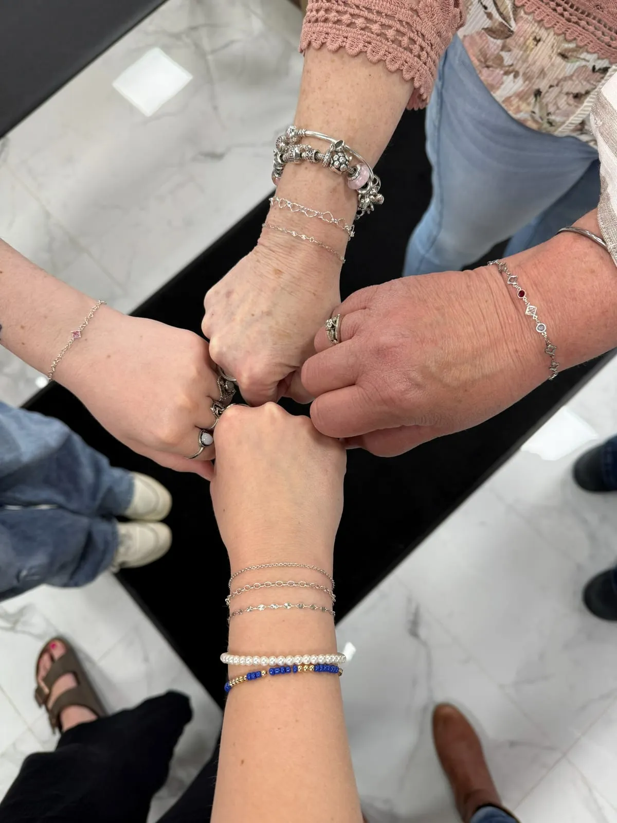 Group at a permanent jewelry party